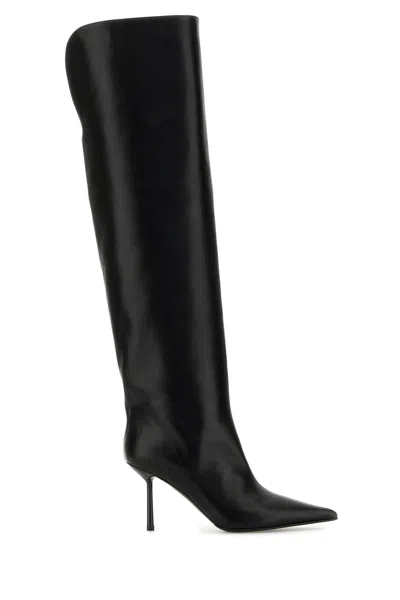 Le Silla Bella Knee Length Pointed Toe Stiletto Boots In Black