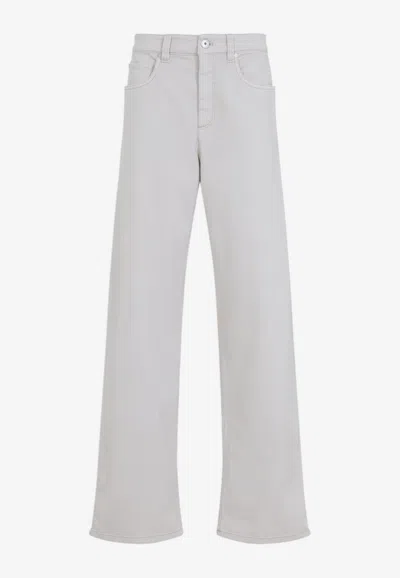Brunello Cucinelli Garment Dyed Grey Cotton Jeans