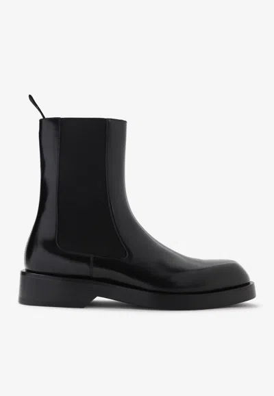 Jil Sander Calf Leather Chelsea Boots In Black