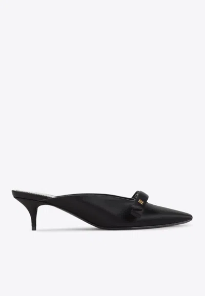 Balenciaga Black Slip On Mules In Black