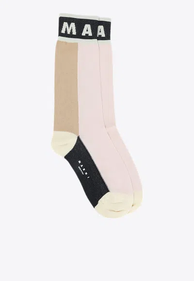 Marni Color-block Logo Socks