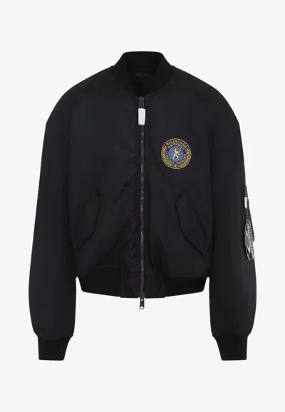 Balenciaga Large Fit Bomber Jacket With Uniform Patch