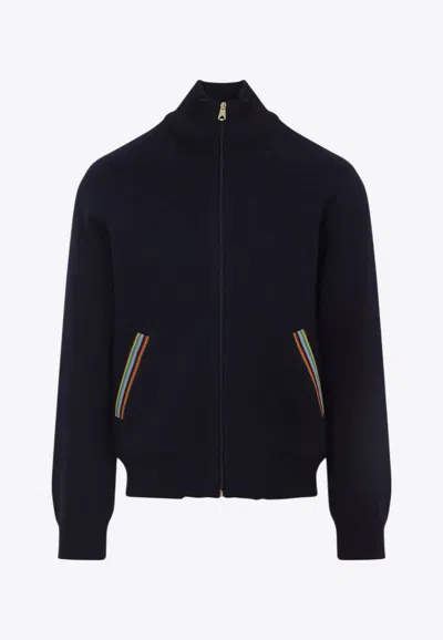 Paul Smith Zip-up Jacket With Colorful Striped Accents