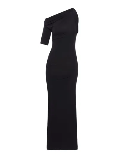 Jacquemus Jacq La Robe Drapead In Black