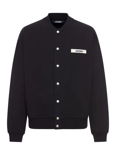 Jacquemus Le Cardigan Gros Grain In Black