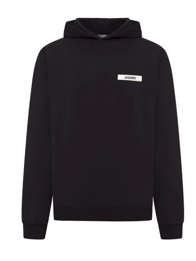 Jacquemus Gros-grain Hoodie In Black