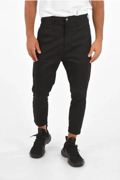 Neil Barrett Stretch Cotton Dropped Crotch Pants In Brown