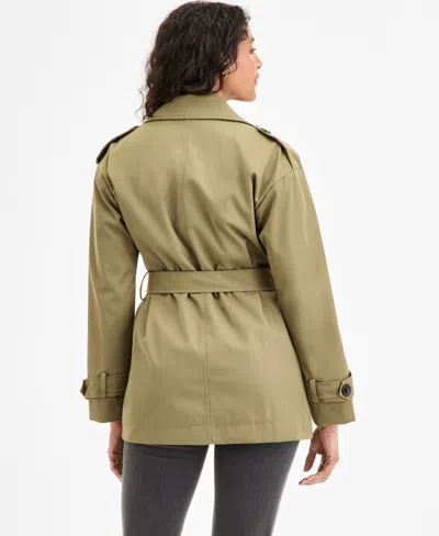 Jou Jou Juniors' Double-breasted Belted Trench Coat
