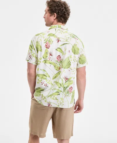Club Room Men's Elevated Kurt Regular-fit Floral Button-down Camp Shirt, Exclusively At Macy's In White