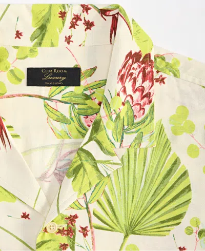 Club Room Men's Elevated Kurt Regular-fit Floral Button-down Camp Shirt, Exclusively At Macy's In White