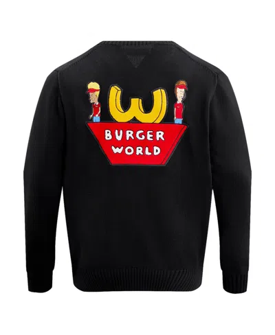 Freeze Max Men's Black Beavis And Butt-head Burger World Cardigan