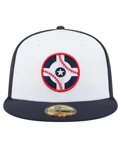 New Era Men's White/navy Indianapolis Indians Authentic Collection 59fifty Fitted Hat