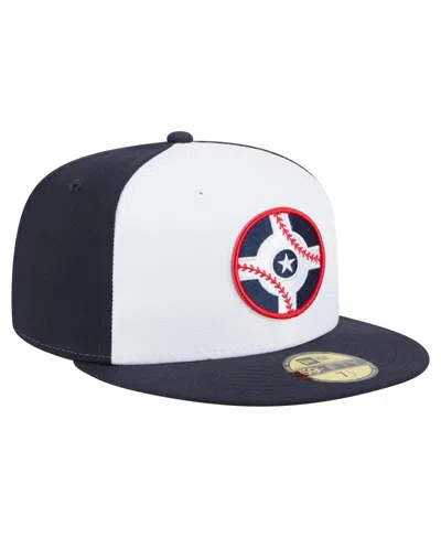 New Era Men's White/navy Indianapolis Indians Authentic Collection 59fifty Fitted Hat
