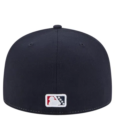 New Era Men's White/navy Indianapolis Indians Authentic Collection 59fifty Fitted Hat