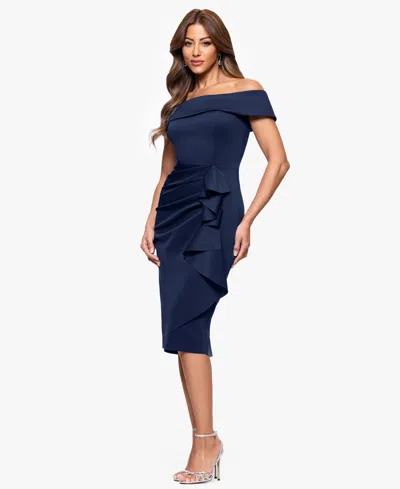 Xscape Women's Ruffled Off-the-shoulder Sheath Dress