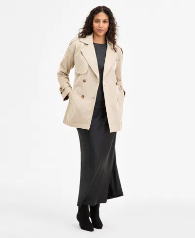Jou Jou Juniors' Double-breasted Belted Trench Coat
