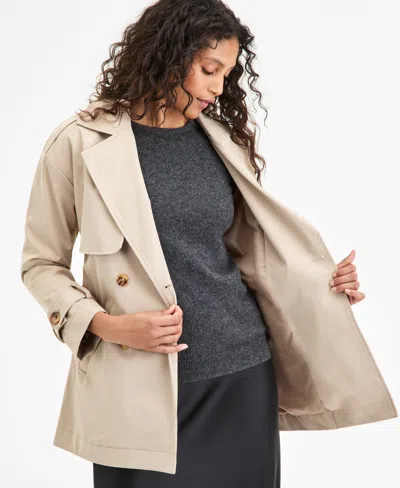 Jou Jou Juniors' Double-breasted Belted Trench Coat