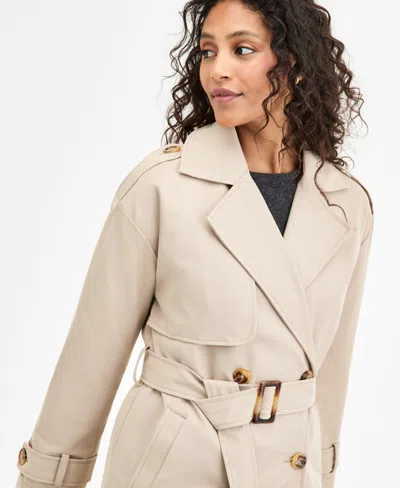 Jou Jou Juniors' Double-breasted Belted Trench Coat