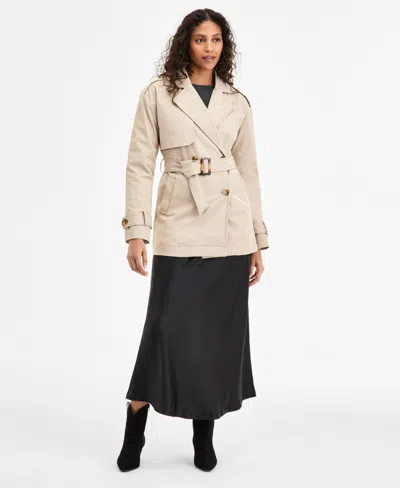 Jou Jou Juniors' Double-breasted Belted Trench Coat