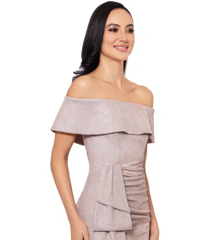 Xscape Plus Size Off-the-shoulder Glitter Gown