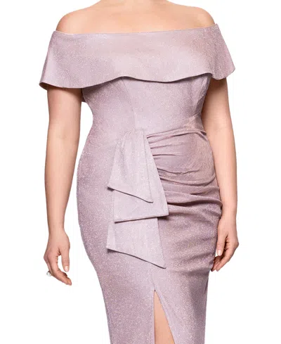 Xscape Plus Size Off-the-shoulder Glitter Gown