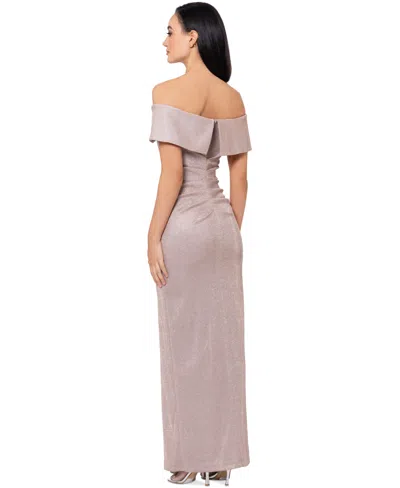 Xscape Plus Size Off-the-shoulder Glitter Gown