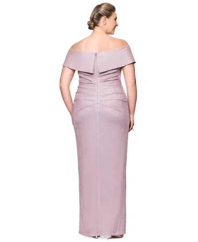 Xscape Plus Size Off-the-shoulder Glitter Gown