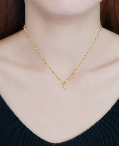 Giani Bernini Cubic Zirconia Pear Solitaire Pendant Necklace, 16" + 2" Extender, Exclusively At Macy's