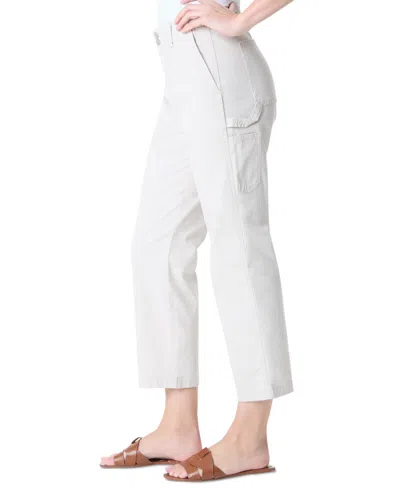 Gloria Vanderbilt Women's High Rise Cropped Cargo Pants In White