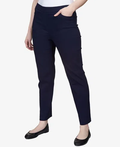 Alfred Dunner Classics Allure Pull-on Slim-leg Pants In Blue
