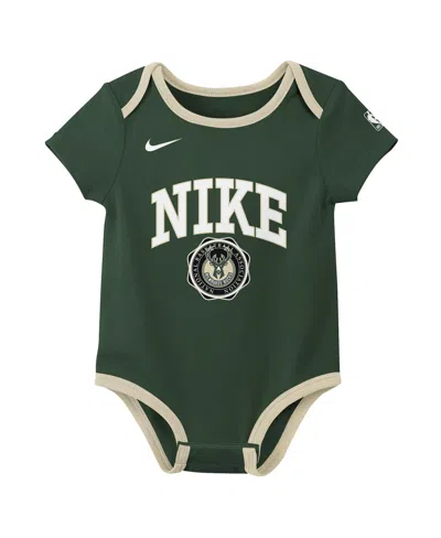 Nike Newborn Navy/black Minnesota Timberwolves Just Do It Bodysuit Set 2-pack In Green