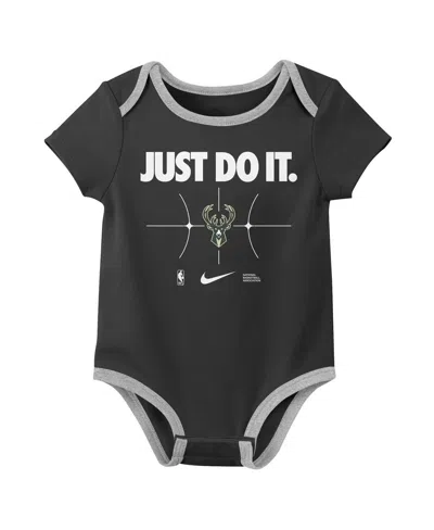 Nike Newborn Navy/black Minnesota Timberwolves Just Do It Bodysuit Set 2-pack In Green