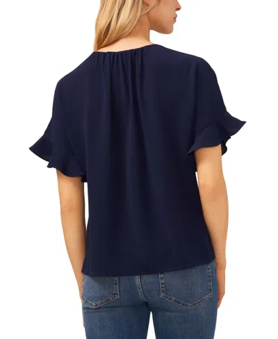 Cece Women's Short Sleeve Drop Shoulder Wide Scoop Neck Blouse