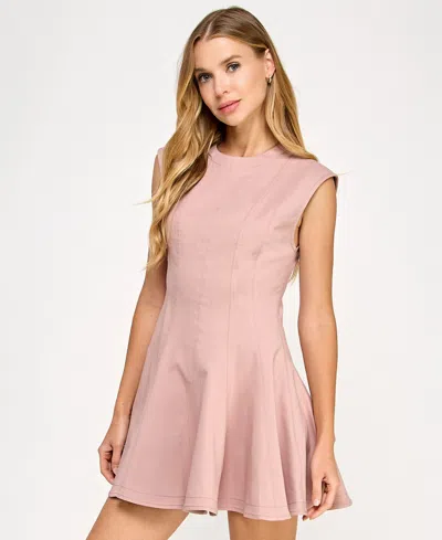 Seni & Cade Juniors' Crewneck Short Fit & Flare Dress