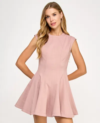 Seni & Cade Juniors' Crewneck Short Fit & Flare Dress
