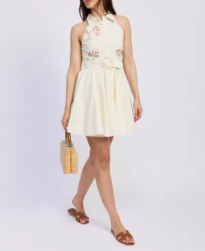 En Saison Women's Ellis Collared Belted Mini Dress