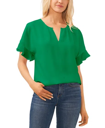 Cece Women's Short Sleeve Drop Shoulder Wide Scoop Neck Blouse