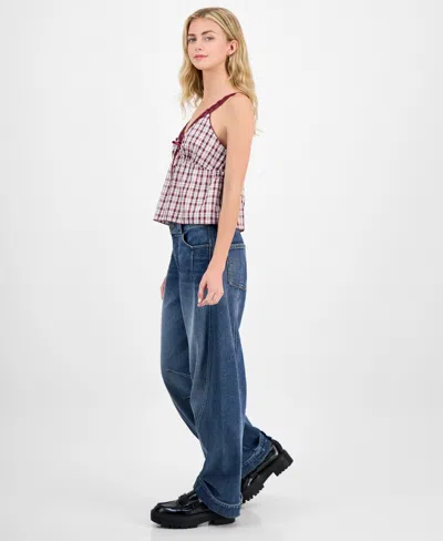 Tinseltown Juniors' Wide Barrel-leg Jeans In Blue