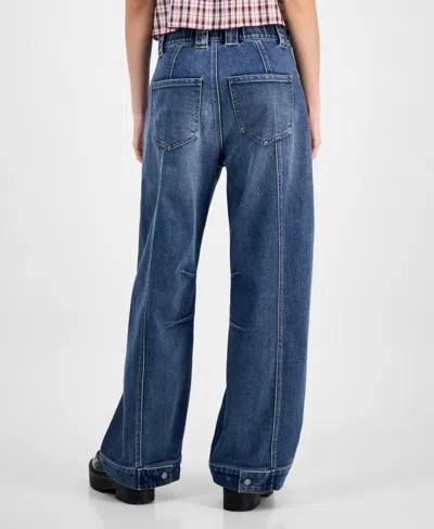 Tinseltown Juniors' Wide Barrel-leg Jeans In Blue