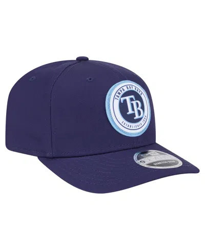 New Era Men's Navy Tampa Bay Rays Circle Patch 9seventy Stretch-snap Hat