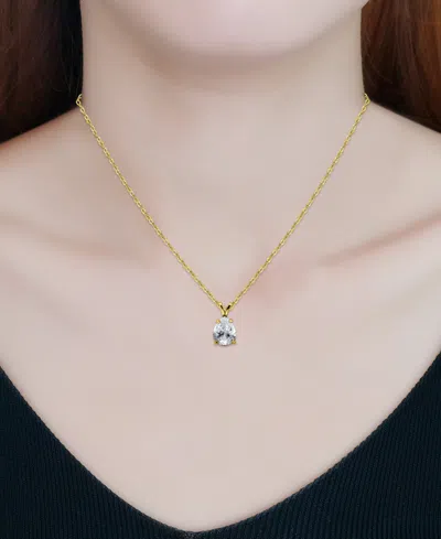 Giani Bernini Cubic Zirconia Pear Solitaire Pendant Necklace, 16" + 2" Extender, Exclusively At Macy's
