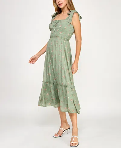 Trixxi Juniors' Printed Sleeveless Fit & Flare Dress