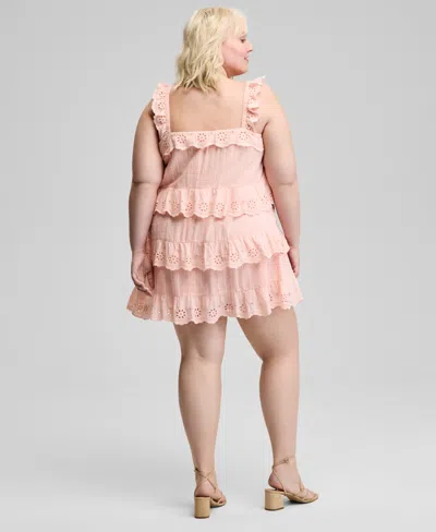 And Now This Trendy Plus Size Eyelet Cotton Sleeveless A-line Dress, Exclusively At Macy's