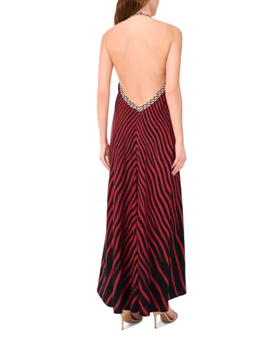 1.state Women's Sleeveless Halter Chiffon Maxi Dress In Multi