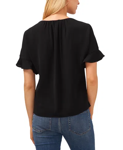 Cece Women's Short Sleeve Drop Shoulder Wide Scoop Neck Blouse