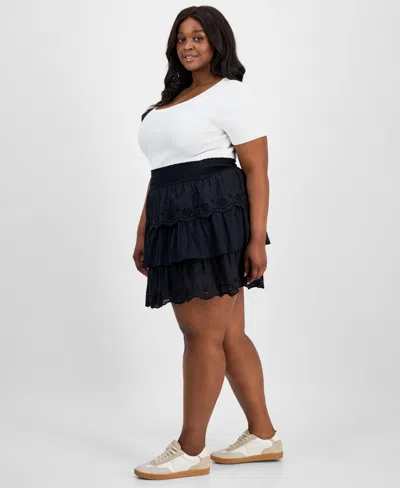 And Now This Plus Size Tiered Ruffle Mini Skirt, Exclusively At Macy's