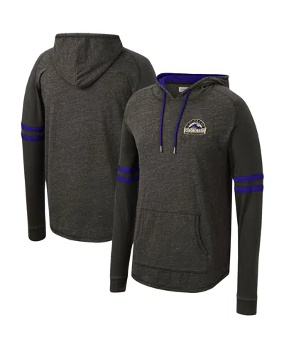 Mitchell & Ness Men's Black Colorado Rockies Logo Lightweight Raglan Pullover Hoodie