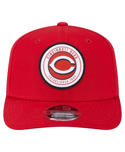 New Era Men's Red Cincinnati Reds Circle Patch 9seventy Stretch-snap Hat