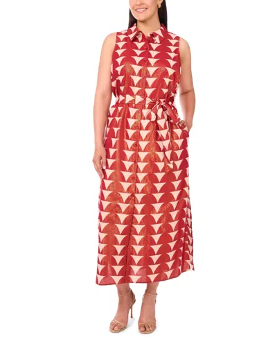 Msk Plus Size Collared Sleeveless Maxi Dress