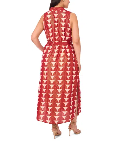 Msk Plus Size Collared Sleeveless Maxi Dress